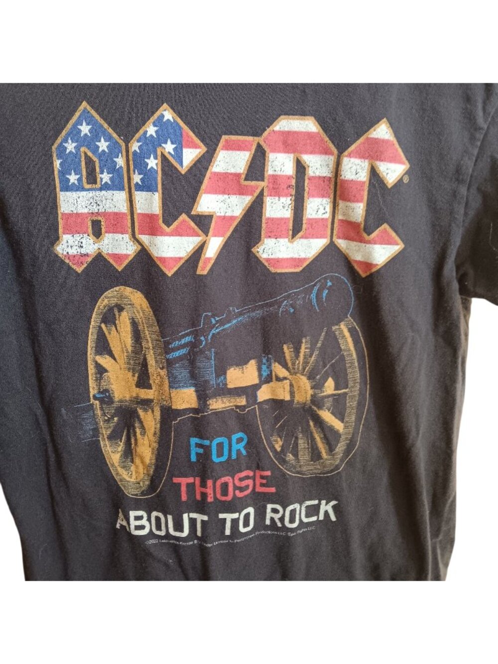 Small XS Fit T-shirt AC/DC "For Those About To Rock" Delta Pro Weight Band Tee
